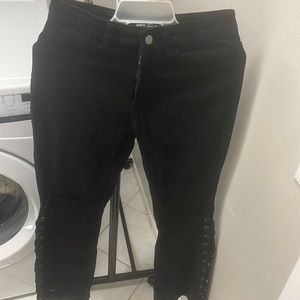 SHEIN tie on the side of leg pants soft and stretchy